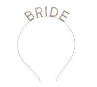 Healvian Diadema para Novia con Letras Bride Dorado Accesorio Elegante para Boda y Despedida de Soltera Diadema con Pedrería para Fiesta y Fotos