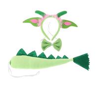 Healvian Diadema y Corbatín para de Cumpleaños Juego de Rol Verde de Limpiar y Reutilizable