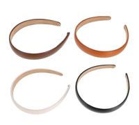 Healvian Diademas de Cuero Pu Vintage para Mujer, 4 Piezas, Banda Ancha Cómoda y Adecuada para Diferentes Peinados, Adecuado para Reuniones Familiares y Fiestas