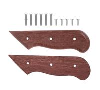 Healvian Empuñadura de Cuchillo de Cocina Antideslizante de Madera Roja, Mango de Repuesto Ergonómico para Cortador Orificio, Juego de 2 Piezas para Utensilios de Cocina Profesionales