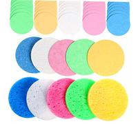 Healvian Esponjas Limpiadoras Faciales 50piezas Esponjas Cosméticas Reutilizables Herramienta de Limpieza Suave Tamaño para y Alta Absorción