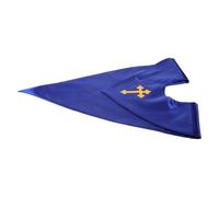 Healvian Estola de Coro Unisex Forma de V Reversible Azul Real de Satén con Cruz Bordada, Chal de Oración para Adultos, Accesorio Litúrgico para Iglesia y Eventos Religiosos