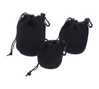 Healvian Estuche Clip Cámara para Lentes de de Neopreno Negro Cordón Reforzado, Paquete de 3 Piezas para Protección Transporte Seguro y al Aire Libre
