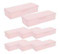 Healvian Estuche organizador de 8 herramientas para uñas, color rosa, para manicura, de plástico, para herramientas de manicura y pedicura, 19 x 7,6 cm.