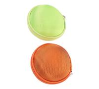 Healvian Estuche para Aceites Esenciales Bolsa Organizadora 2 Unidades 7 Compartimentos Tamaño Compacto Portátil para Viaje Color Verde y Naranja Eva Resistente Cremallera Suave