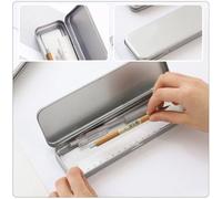 Healvian Estuche para Lápices de Hojalata Tapa Rectangular 160X54X20 MM Set de 3 Unidades Organizador Resistente para Oficina Escuela y Uso Diario