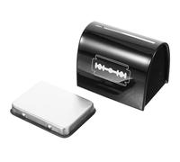 Healvian Estuche Portátil de Acero Inoxidable para Almacenamiento Seguro de Cuchillas de Afeitar Caja Compacta y Duradera para Desecho para Barberías y Uso Doméstico