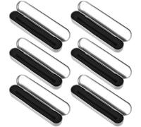 Healvian Estuche Rectangular de Hojalata Plateado Forro Interior Organizador Multifuncional para Lápices y Bolígrafos 6 Piezas Resistente al Desgaste Adecuado para Oficina Escuela y