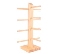 Healvian Expositor de Gafas de Sol de Madera de Pino Natural, Estante para Guardar Gafas Base Estable, Soporte para 4 Pares, Adecuado para Hogar, Tienda y Exhibiciones Industriales