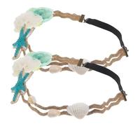 Healvian Exquisito Tocado Económico Banda para El Cabello con Forma de Estrella de Mar Y Flores Accesorio para El Cabello para Mujeres Y Niñas
