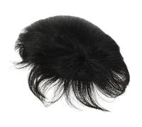 Healvian Extensión de Cabello Humano para Hombres Clip, Tupé Negro de Cabello Real Ventilación y Aspecto Natural para Fiestas y Eventos