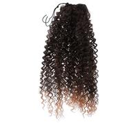 Healvian Extensión de Coleta Rizada Sintética para Mujer, Pelo Largo Ondulado con Cuerda, Postizo Marrón Clip-in