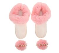 Healvian Forros Desmontables para Zapatillas y Botas de Nieve Forro Cálido y Grueso de Felpa Protección contra Viento y Frío con Rosas para Invierno y Casa