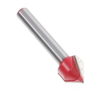 Healvian Fresa para Carpintería Cnc de 90 Grados Broca de Ranurado V de 127 MM Herramienta de Fresado para Madera MDF y Contrachapado Vástago de Aluminio para Fresadora