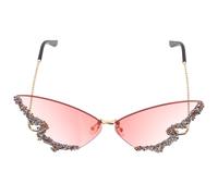 Healvian Gafas de Sol sin Montura con Marco Grande y Diseño de con Cristales Gafas Vintage para Fiesta Disco y Protección Uv para Mujer Estilo Años