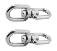 Healvian Gancho Giratorio Doble de Acero Inoxidable 304 Eslabón Giratorio de 4 MM 2 Unidades para Comederos de Pájaros Campanillas de Viento y Cestas Colgantes en Exteriores Rotación