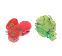 Healvian Garras de Pelo Acrílicas Forma de Verduras 2 Unidades Tamaño Pequeño Sujeción Segura para Niñas y Mujeres Uso Diario Accesorios Cabello Vegetal