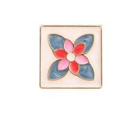 Healvian Gemelos de Camisa de Aleación Chapados en Cobre Diseño Cuadrado de Flores, Botón de Puño Elegante para Negocios y Uso Diario, Accesorio Masculino para Manga Francesa, 1 Pieza