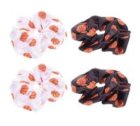 Healvian Gomas Cabello de Baloncesto 4 Piezas Coleteros Elásticos de Tela Suave Estampado Accesorios Deportivos para Mujer y Niña Ideales para Fiestas y Uso Diario