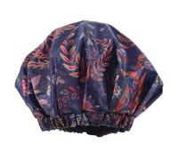 Healvian Gorro de Ducha para Hombre Doble Capa de Tela Oxford Tamaño Estampado Rojo Floral, Gorro Baño Resistente al Agua para Cabello Largo y Rizado, Accesorio Baño Práctico