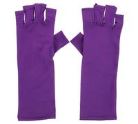 Healvian Guantes Anti-uv Sin Dedos Para Manicura Largos Morados Protección Uv Para Decoración De Uñas Salón Cuidado De Manos