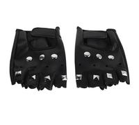 Healvian Guantes Punk sin Dedos para Hombre y Mujer, Mitones Steampunk de PU Transpirable con Remaches Metálicos Anticorrosión, Guantes Deportivos de Ciclismo y Motociclismo, Uso