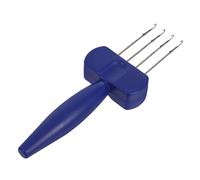 Healvian Herramienta para Gancho de Pestillo 4 Cabezales Azul Tejedor Manual de Hilo de Plástico para Tejer Cuerda Hacer Borlas y Bobinar Hilo Herramienta para Manualidades DIY y