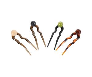 Healvian Horquillas Pelo Estilo Antiguo Perlas 4 Piezas Tamaño Mediano para Niñas y Mujeres Moños y Recogidos Colores Variados Vintage