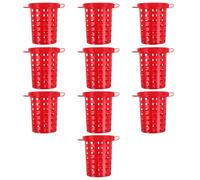 Healvian Jaula para Cebo de Pesca Reutilizable 20 Piezas Cesta para Señuelos Orificios Grandes Soporte Rojo para Camarones Cangrejos y Peces Equipo Resistente para Pesca en Agua Dulce