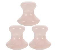 Healvian Juego de 3 Herramientas de Masaje Facial Gua Sha de Cristal Rosa Forma de Hongo para Masaje Localizado y Reducción de Hinchazón en Casa o Spa