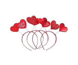 Healvian Juego De 4 Diademas Para El Día De San Valentín Accesorios Para El Cabello Con Forma De Corazón De Moda Para Mujeres Y Niñas