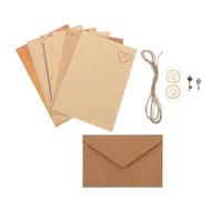 Healvian Juego de Papelería Vintage con Sobres Kraft A5, 72 Piezas con 6 Diseños Variados, Papel de Carta con Rayas Cartas, Invitaciones y Correspondencia Personal