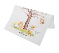 Healvian Juego de Revelación de Género para Fiesta Ñiño Cartel Árbol de Huellas, Libro de Visitas Interactivo, Incluye 1 Cartel, 2 Tintas Azul y Rosa y 1 Hoja Adhesiva para Recuerdos,
