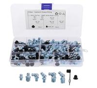 Healvian Kit de 120 Boquillas de Grasa Hidráulicas con Tapas de Goma Protectoras, Surtido de 8 Tamaños Metálicos para Automoción E Industria, Accesorios de Engrase para Mantenimiento