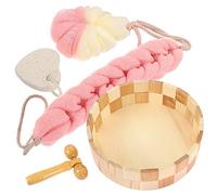 Healvian Kit De Depurador Facial Y Corporal Cepillo De Esponja De Baño Cepillo De Ducha Exfoliante Lima De Pies Herramienta De Limpieza Corporal con Rodillo Masajeador Y Lavabo para Baño