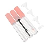 Healvian Kit de Maquillaje 10 Ml con Envases Vacíos para Rímel, Delineador y Brillo Labial, Tubo Plástico Transparente, Herramienta para Extensiones de Pestañas con 3 Embudos para Uso