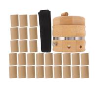 Healvian Kit de Moxibustión Pequeño de Bambú Natural con Caja para Quemador de Moxa y 54 Varillas de Moxibustión, Soporte Ajustable para Terapia de Acupuntura, Uso en Cuello, Cintura