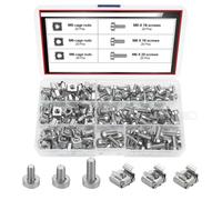 Healvian Kit de Tornillos para Rack de Servidor M5 y M6 60 Piezas Incluye Tornillos M5 X 16mm M6 X 20mm Tuercas de Inserción Cuadradas para Montaje en Armario de Servidor Accesorios