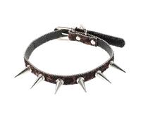 Healvian Leopardo Estampado Collar Punk Ajustable con Tachuelas y Picos Joyería Retro para Mujer para Fiestas y Uso Diario