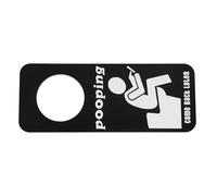 Healvian Letrero Divertido de Ocupado para Puerta de Baño Colgador Negro para Pomo Señal de Uso para Inodoro Hogares Oficinas y Negocios Accesorio Práctico y Decorativo