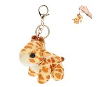 Healvian Llavero de Peluche Forma de Jirafa Colgante Suave para Bolso Juguete Kawaii de Criatura Accesorio Decorativo para Mochila Obsequio para Niñas y Amantes de Mascotas