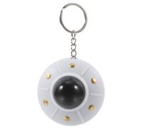 Healvian Llavero Divertido con Luz LED y Sonido, Diseño de Platillo Volador de Color Claro, Accesorio Creativo Adultos, Colgante Original para Mochilas y Llaves, Obsequio Novedoso