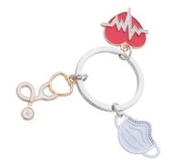 Healvian Llavero Portátil Elegante de Electrocardiograma y Ligero de Metal 5.50x2.80x0.20 Cm para Médicos y Enfermeras Adecuado para Graduación