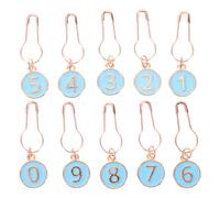 Healvian Marcadores de Puntada Numerados para Tejer y Crochet, 10 Piezas Cierre de Langosta, Aleación Metálica Azul, Contador de Vueltas y Puntos para Manualidades y Tejido