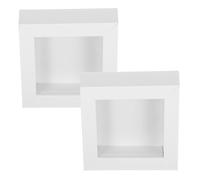 Healvian Marcos Cuadrados de Madera para Fotos y Especímenes con Diseño Hueco 3d, Estructura Protectora y Exhibición Transparente para Investigación Científica y Educación