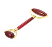 Healvian Masajeador Facial de Rodillo y Placa de Terapia de Desguace 1 Unidad Tamaño Compacto para Uso Doméstico Cuidado Piel Reafirmante y Relajante Doble Cabezal de Redondo Rojo Ágata
