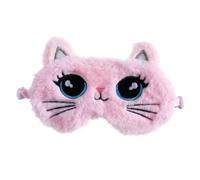 Healvian Máscara de Ojos de Gato para Antifaz para Dormir de Peluche Cubre Ojos para Dormir de Dibujos Animados Hora del Almuerzo Sueño