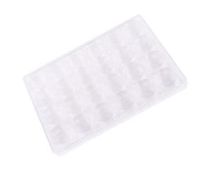 Healvian Mini Frascos Transparentes de Plástico con Tapa para Cosméticos, 24 Envases Rellenable para Viaje y Cuidado Piel, Botellas Pequeñas Organizadoras para Cremas y Arte de Gemas