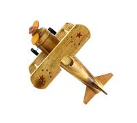 Healvian Modelo de Avión Militar de Madera Creativa, Adorno Decorativo Vintage para Escritorio, Artesanía Artesanal, Modelo de Avión de Madera para Decoración del Hogar y Oficina