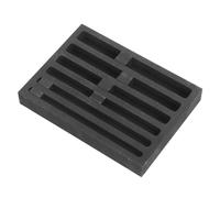 Healvian Moldes de Fundición de Lingotes de Grafito Seis Ranuras y Deflectores Móviles, Molde para Fundir Metales como Oro y Plata, Diseño de Ranura de Aceite para Desmoldeo Suave, Kit